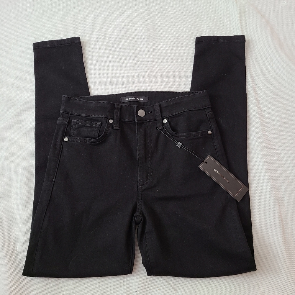 SOLD!!BCBGMaxazria Naomi high rise skinny black jean - Picture 4 of 6